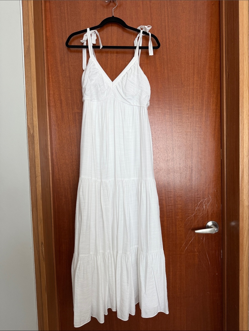 Express White Tie-Shoulder Maxi Dress